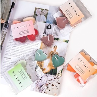 Romantic Candle -Nến Thơm Trái Tim Sáp Đậu Nành– Mùi Hương Thiên Nhiên – Không Khói – Set 4 Nến