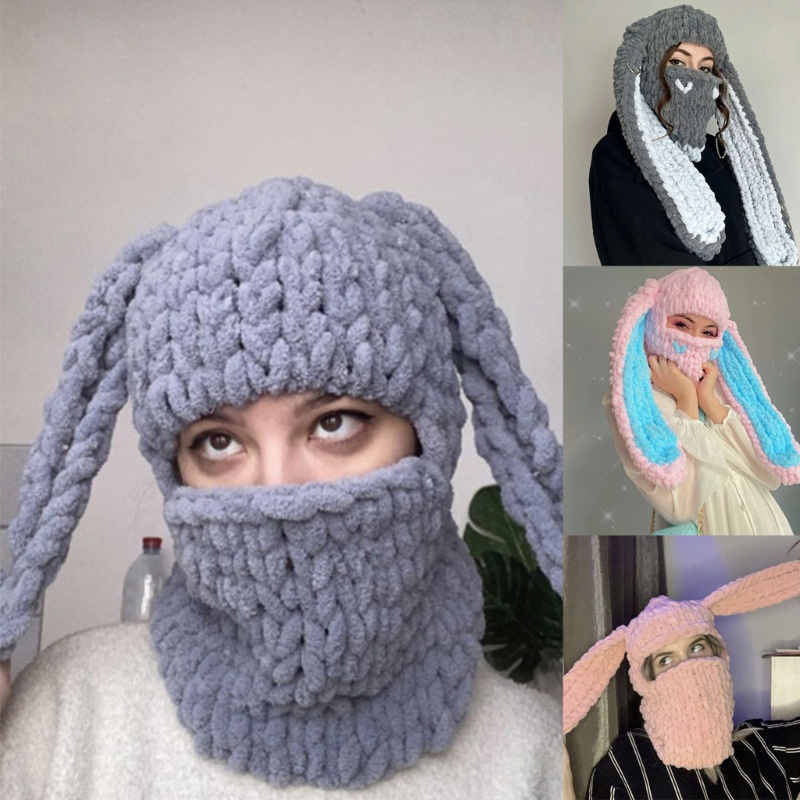 Btf Mũ Beanie Balaclava Tai Thỏ Dài Hóa Trang Halloween