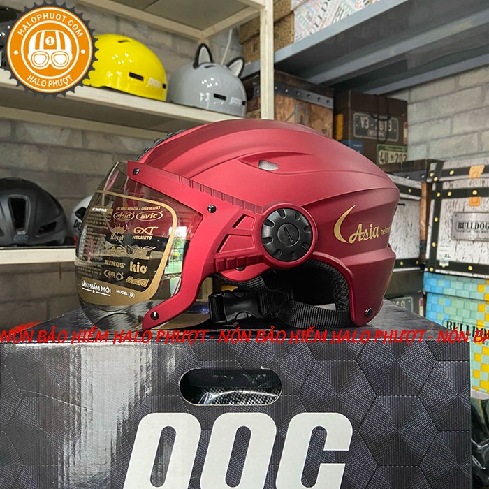 Nón bảo hiểm nửa đầu Asia 117K Đỏ (bảo hành trọn đời)