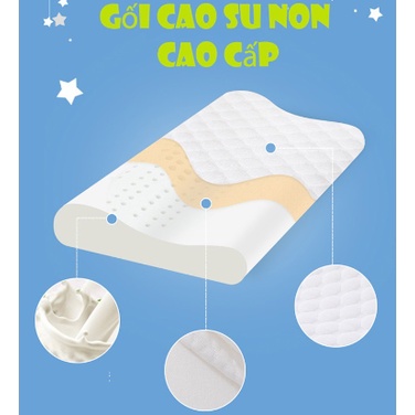Gối cao su non cao cấp MHome sóng lượng êm ái đàn hồi, chống mỏi vai gáy