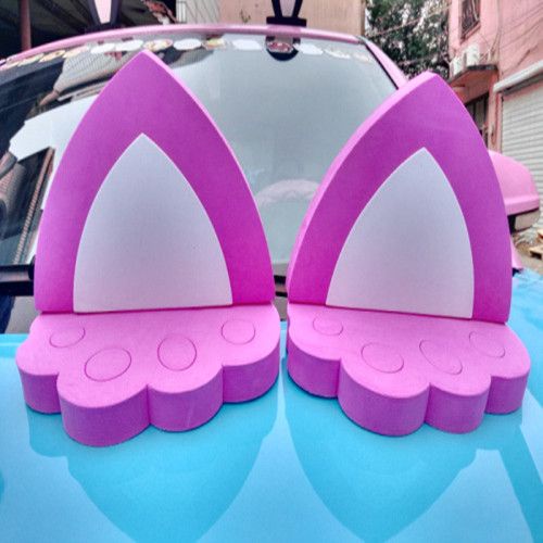 Trang Trí Mái Nhà Ô Tô.  Mái Hiên Xe Hơi Keo Dán với tai Thỏ và tai mèo. Wuling Hongguang c