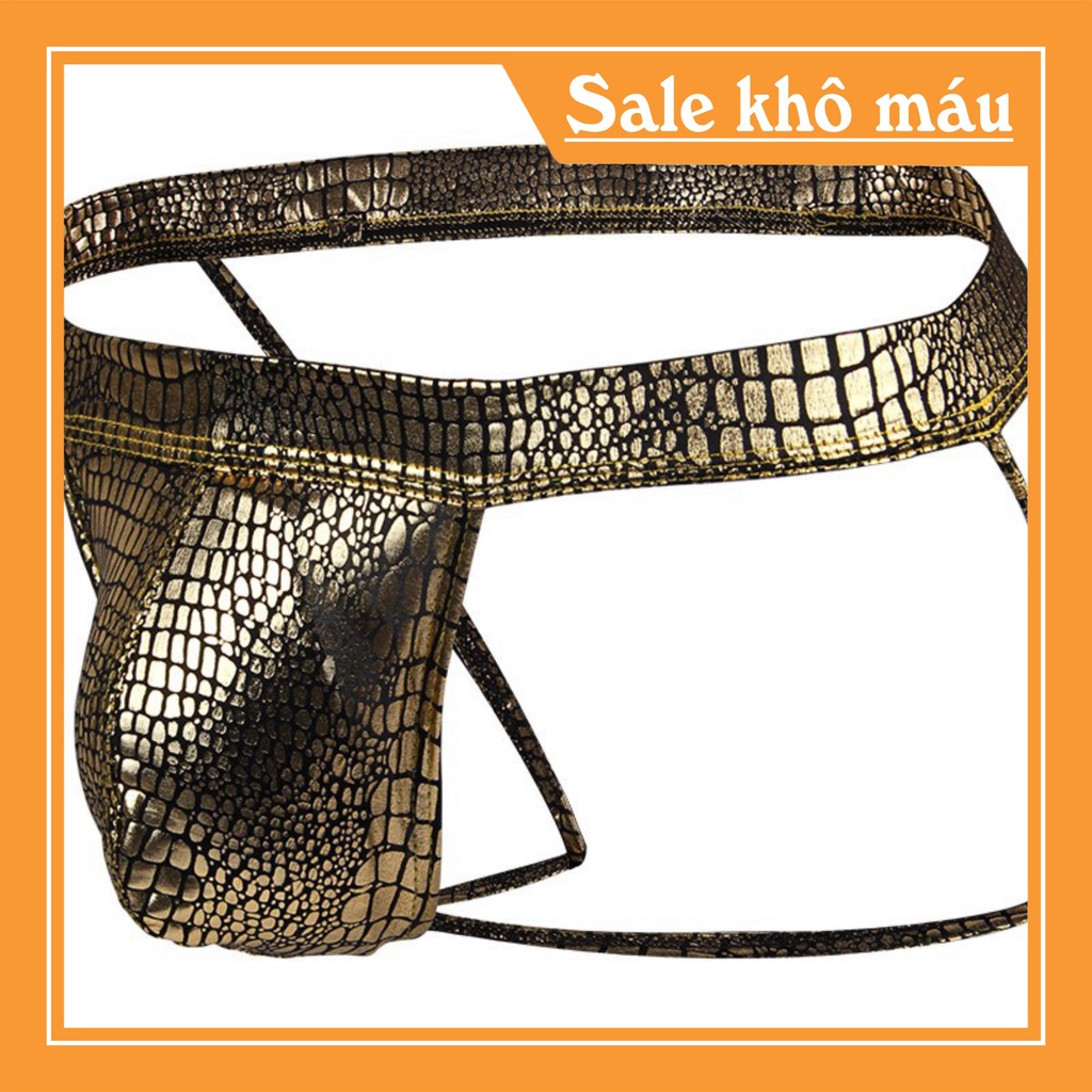 Quần lót nam, quần lót dây da jocktrap nam thun phủ da cao cấp