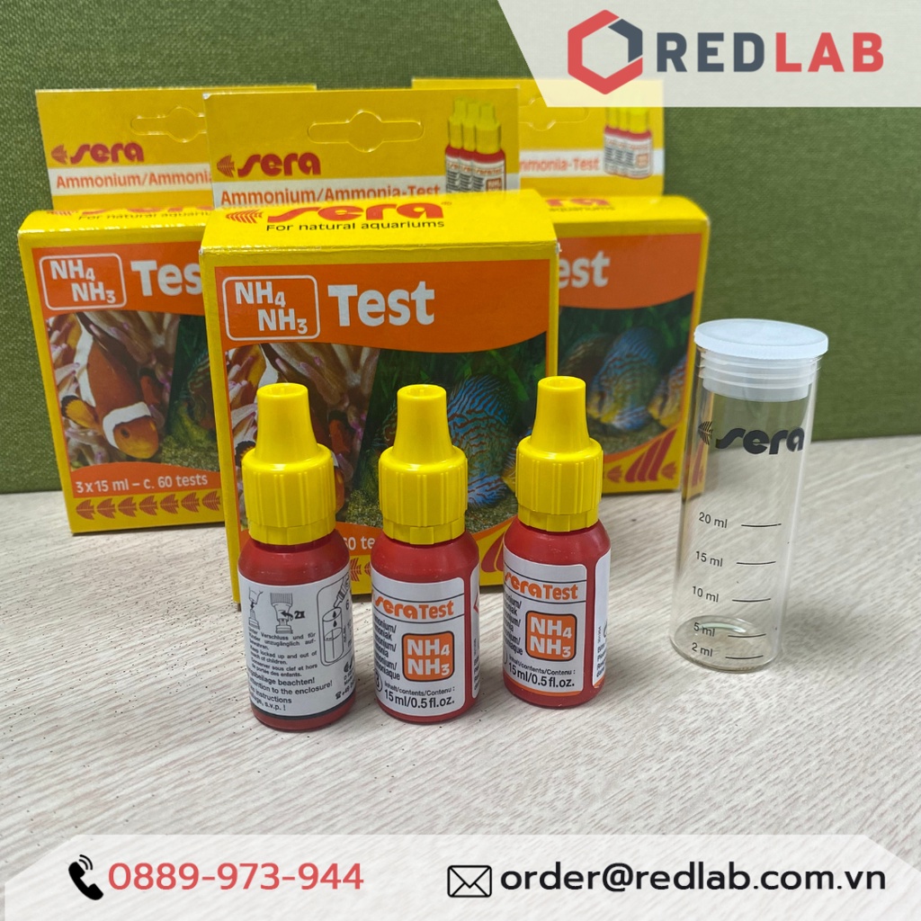 Bộ Test Sera NH4 / NH3 đo nhanh hàm lượng Amonia trong nước - Hàng chính hãng