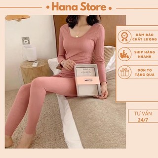 Bộ đồ ngủ giữ nhiệt nữ HENNY ROE, bộ len tăm thu đông nữ bộ ngủ quảng chau ở nhà siêu ấm áp,co giãn 4 chiều_LAYANA STORE