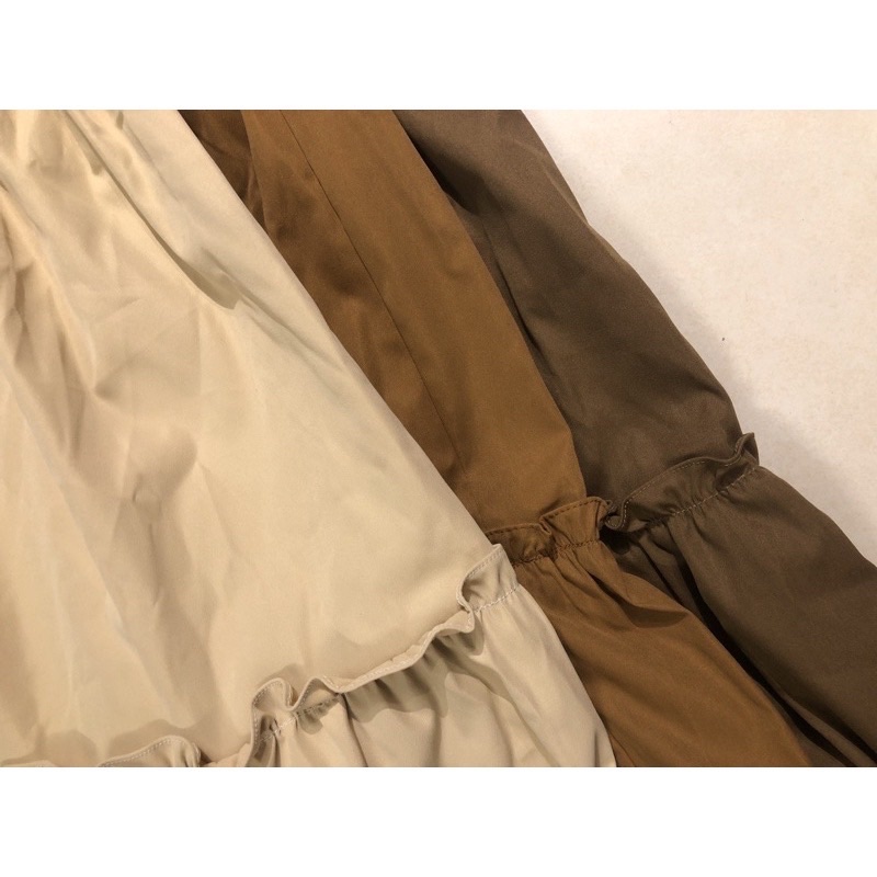 Chân váy kaki 2 tầng Lá Xoè | chân váy dài