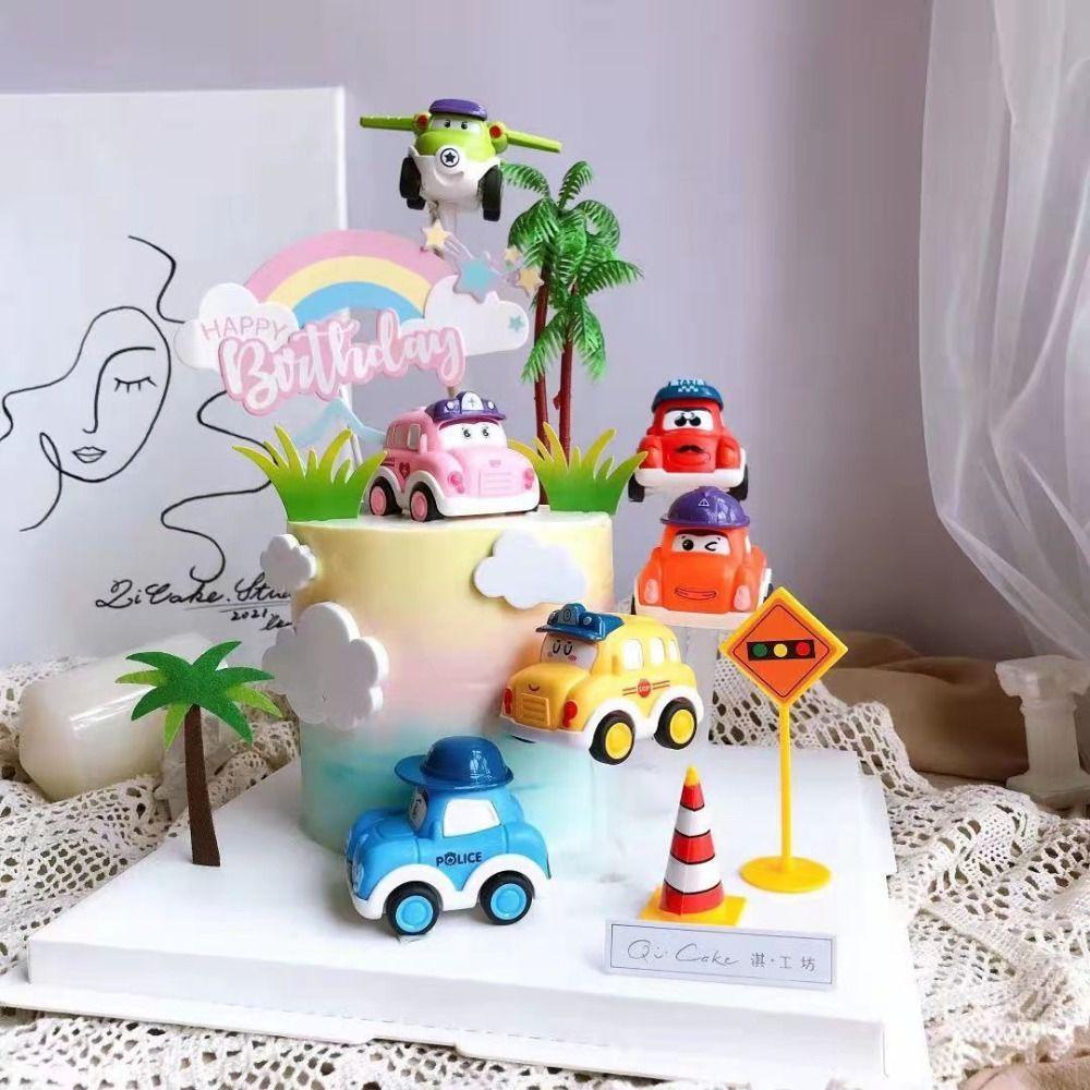 Bộ 6 Mô Hình Xe Hơi Mini Bằng Nhựa DIY