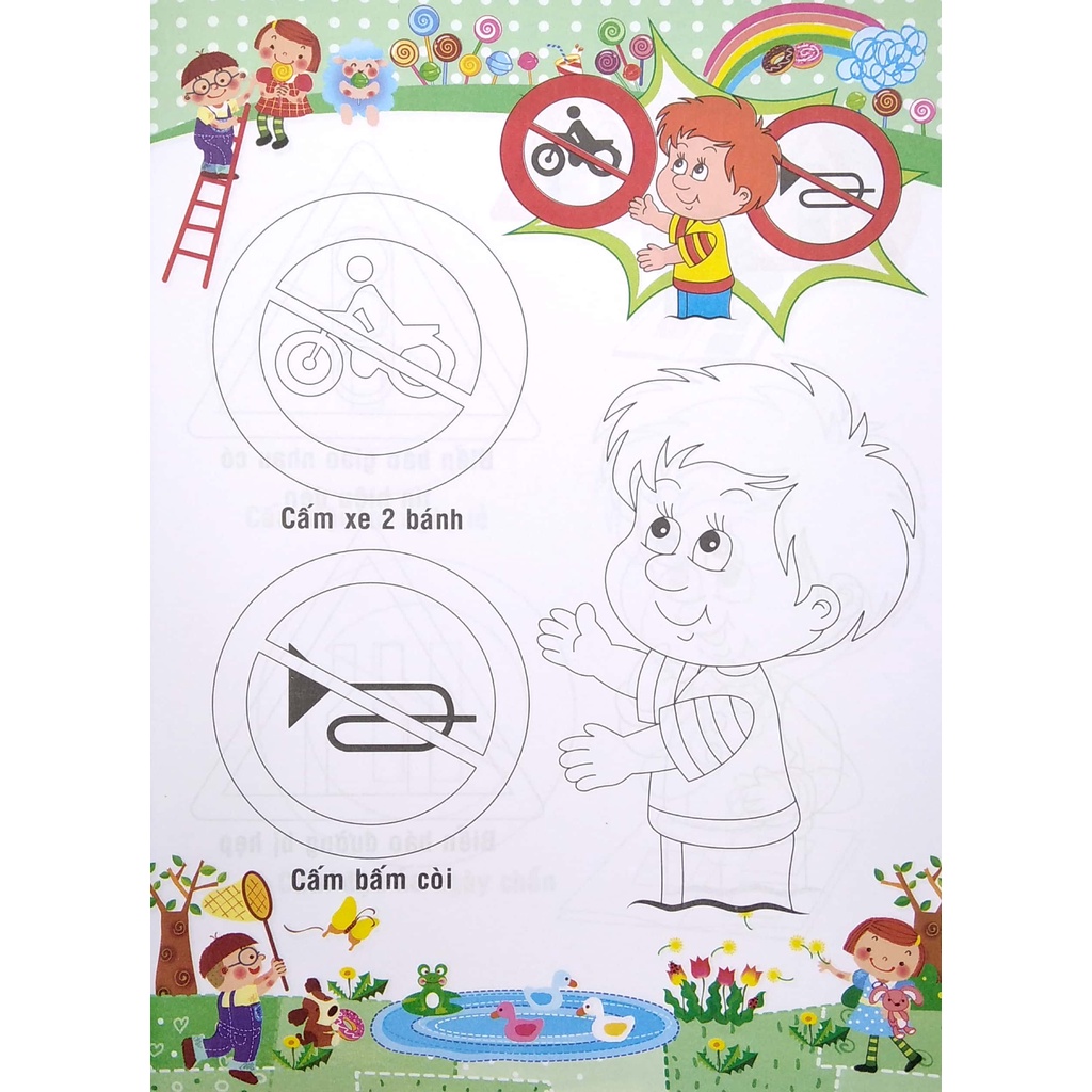 Sách Bé Tập Tô Màu Và Học Tiếng Anh Theo Chủ Đề - An Toàn Giao Thông