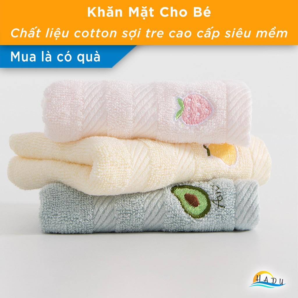 Khăn Mặt Cho Bé Siêu Mềm Cotton Sợi Tre Cao Cấp 26x48cm An Toàn HADU
