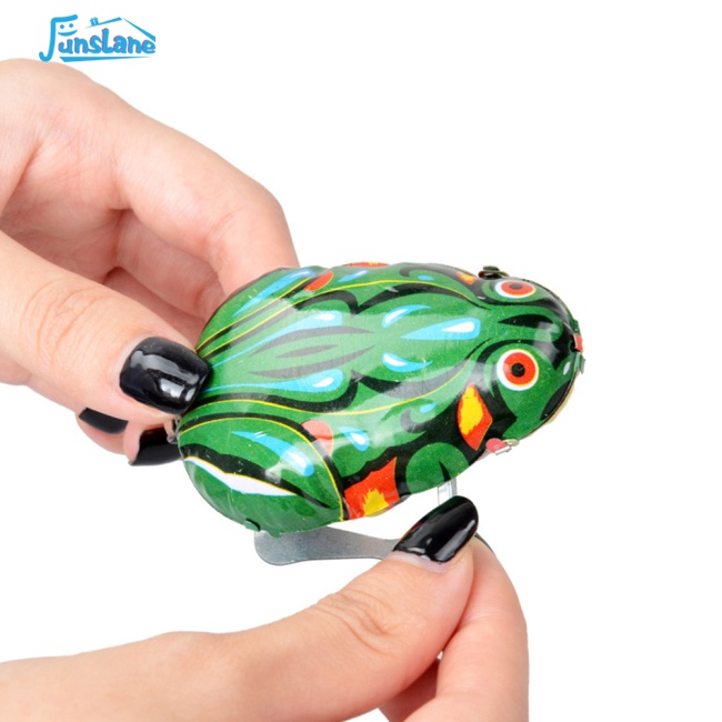 Funslane Đồ Chơi Lên Dây Cót Hình Chú Ếch Nhảy Bằng Kim Loại Vintage Làm Quà Tặng Cho Bé