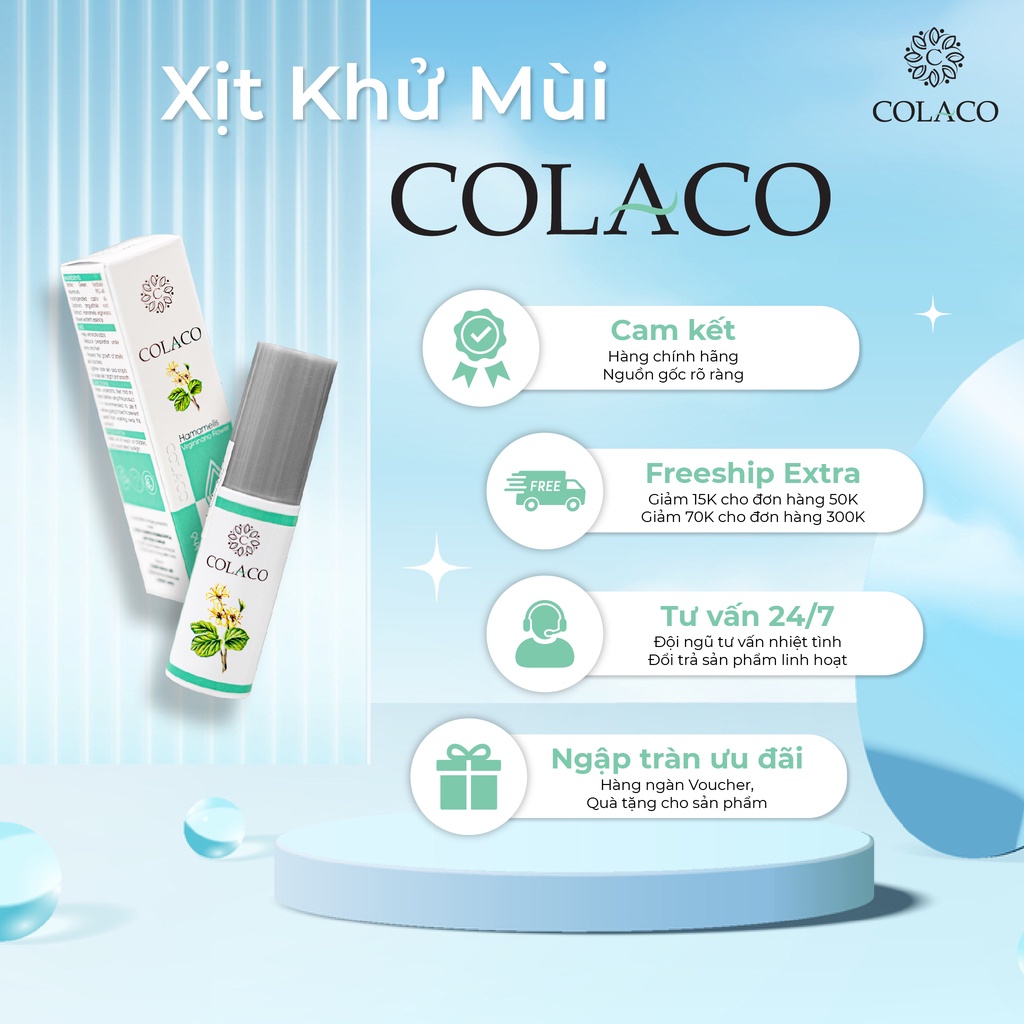 Xịt Hôi Nách Colaco Chính Hãng,  Khử Mùi Hôi Nách Hôi Chân Giảm Tiết Mồ Hôi Tay Chân, Dứt Điểm Sau 1 Liệu Trình