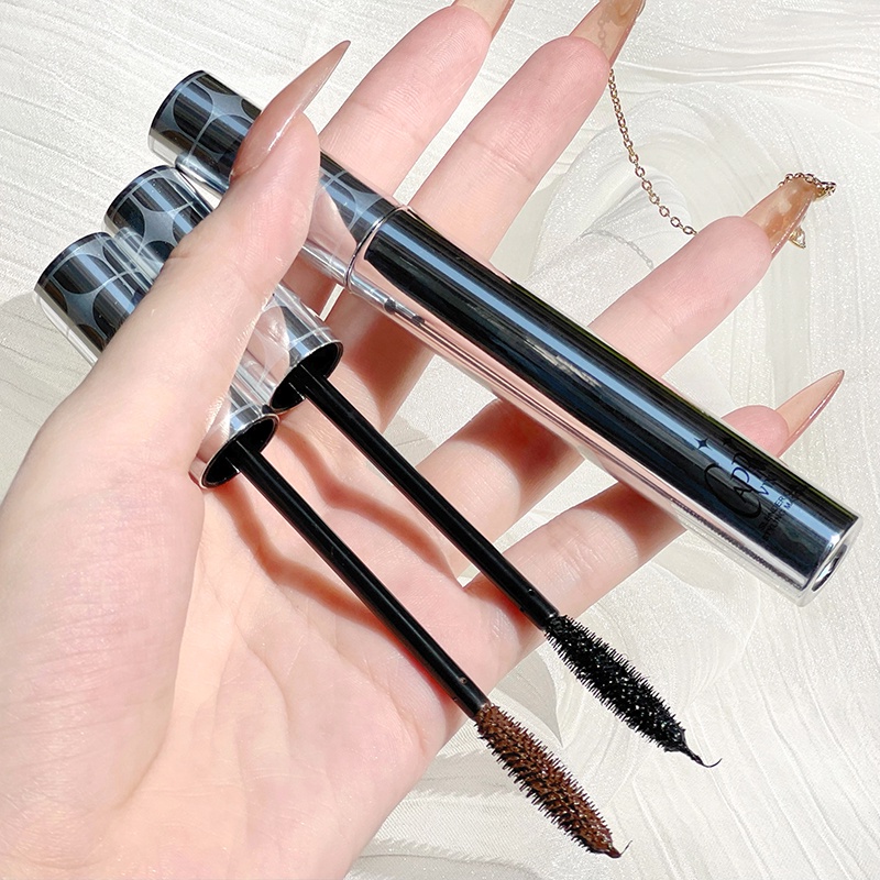 Cappuvini® Mascara chuốt mi cong dày chống thấm nước chống nhòe thiết kế ống màu bạc