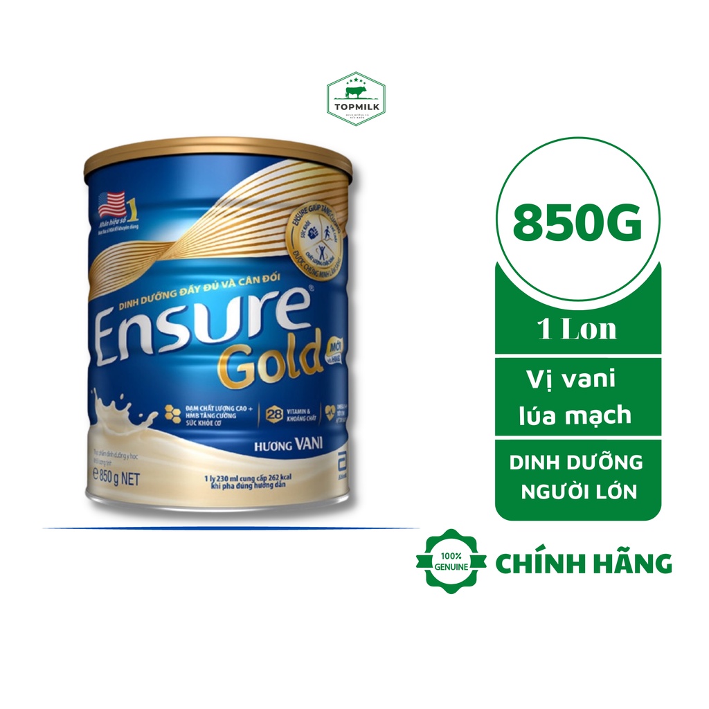 Ensure Gold Hộp 400g-850g vị vani - dinh dưỡng người lớn