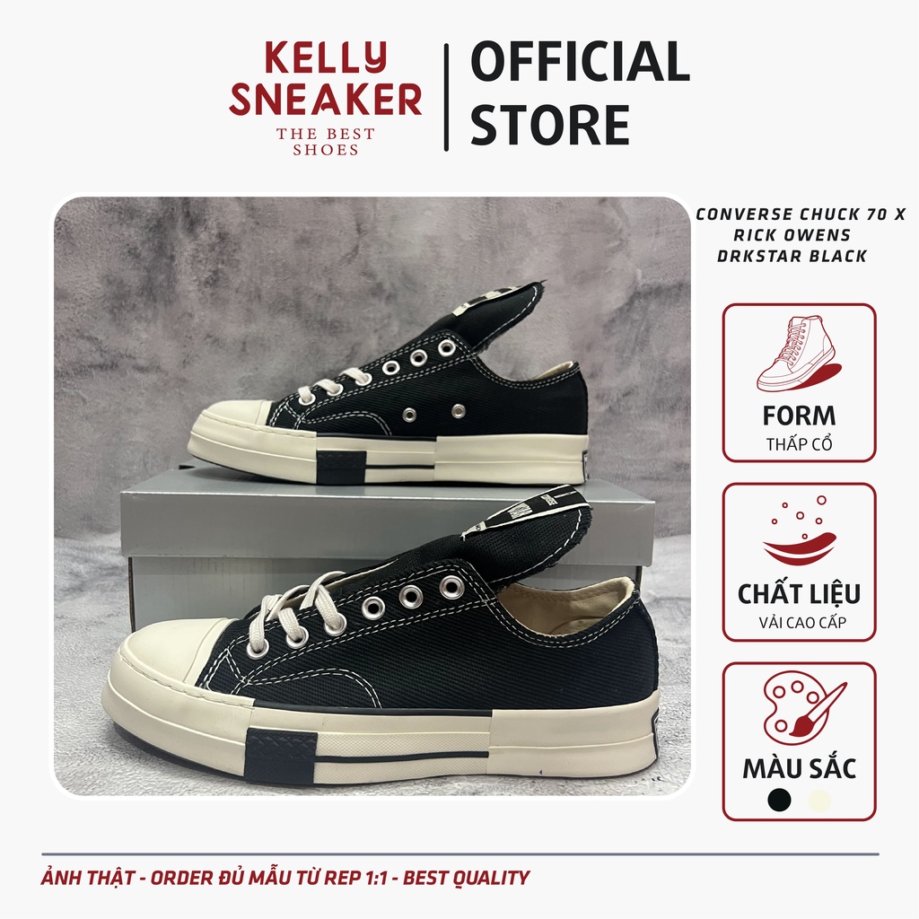 Giày Thể Thao Sneaker CV Chuck 70 x RO Black Thấp Cổ - Bản Cao Cấp (Ảnh Thật + Hàng Sẵn)
