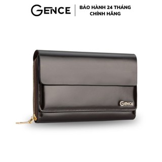 Ví cầm tay nam gence da box màu nâu,clutch nam cầm tay cao cấp 1 khóa ht03