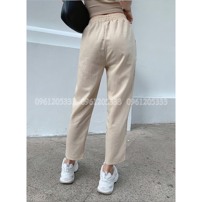 Quần Baggy Đũi Xước Nhật Nữ Dài Thoáng Mát Phong Cách Dạo Phố - MAC BOUTIQUE