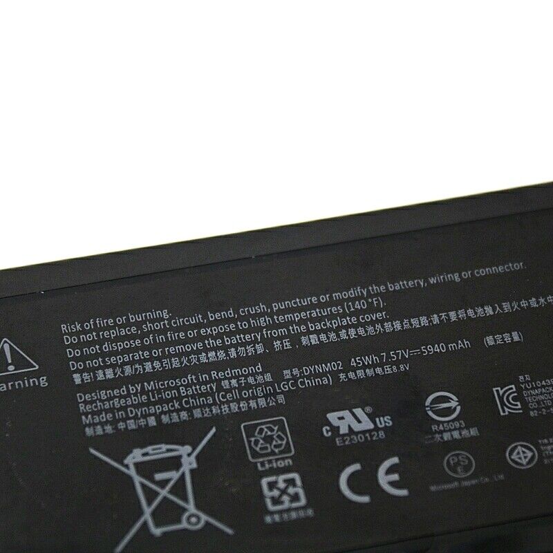 💖 Pin Laptop Microsoft 45Wh Surface Pro 5 1796 DYNM02 G3HTA038H Battery