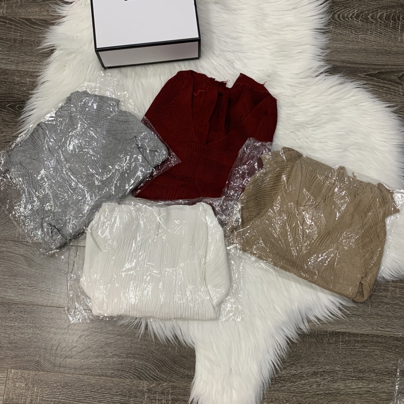 Gaeul Store Áo Sweater Tay Dài Hở Vai Thời Trang Cho Nữ