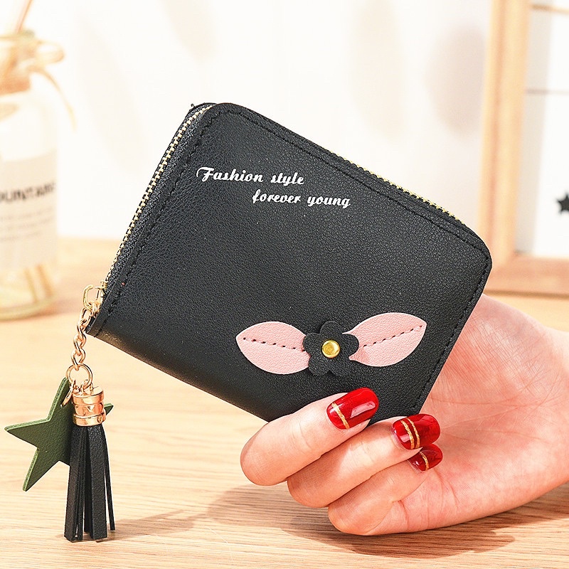 Ví mini bỏ túi nhỏ gọn thêu hình hoa xinh xắn dễ thương giá rẻ