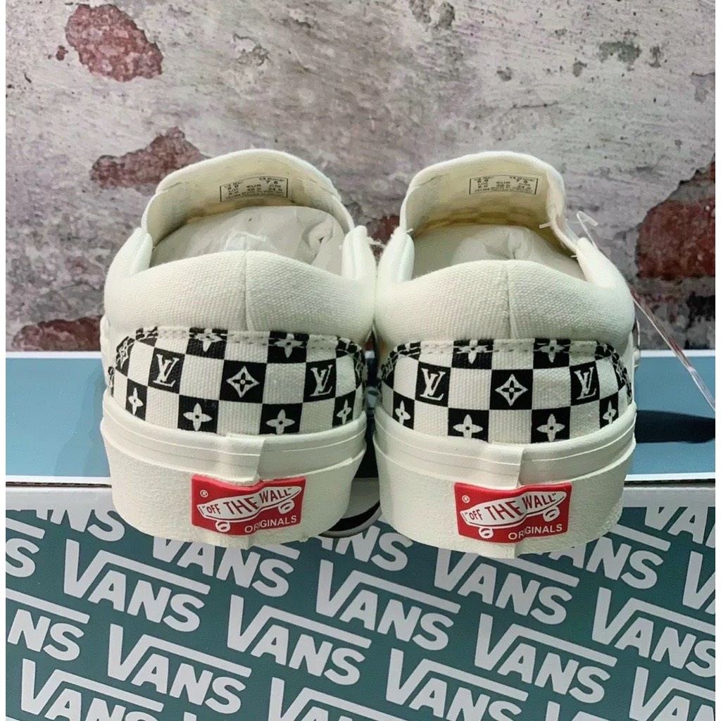 Giày Vans LV caro lười Thể Thao Nam Nữ Full Box size 36 đến 43