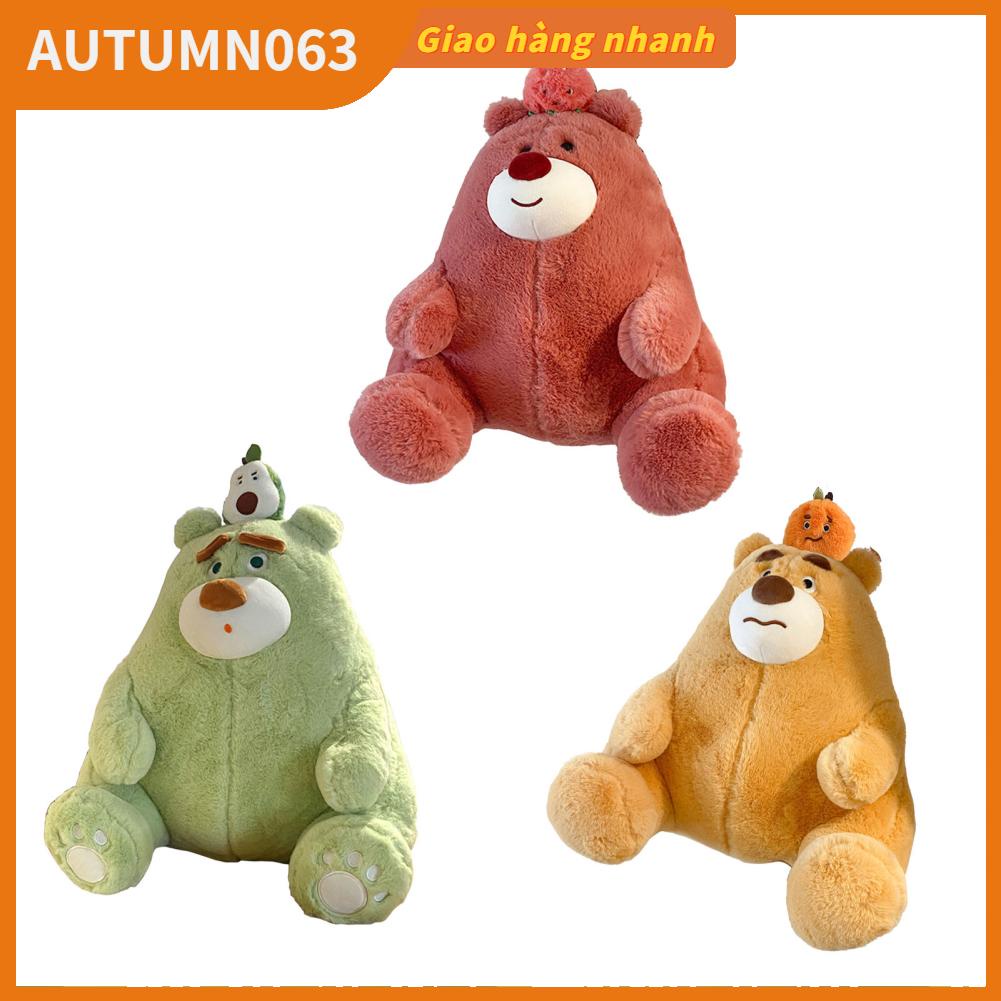 Tư thế ngồi đáng yêu Gấu nhồi bông Đồ chơi thoải mái Tay cảm thấy mềm mại Trang trí động vật dễ thương búp bê sang trọng Autumn063