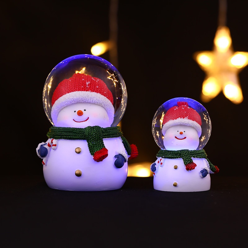 Quả Cầu Pha Lê Ông Già Noel Có Đèn Trang Trí Giáng Sinh ttm380
