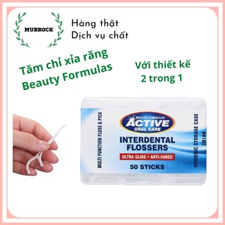 Tăm chỉ xỉa răng Beauty Formulas Active Oral Care Interdental Flossers 50 cái, UK Anh Quốc