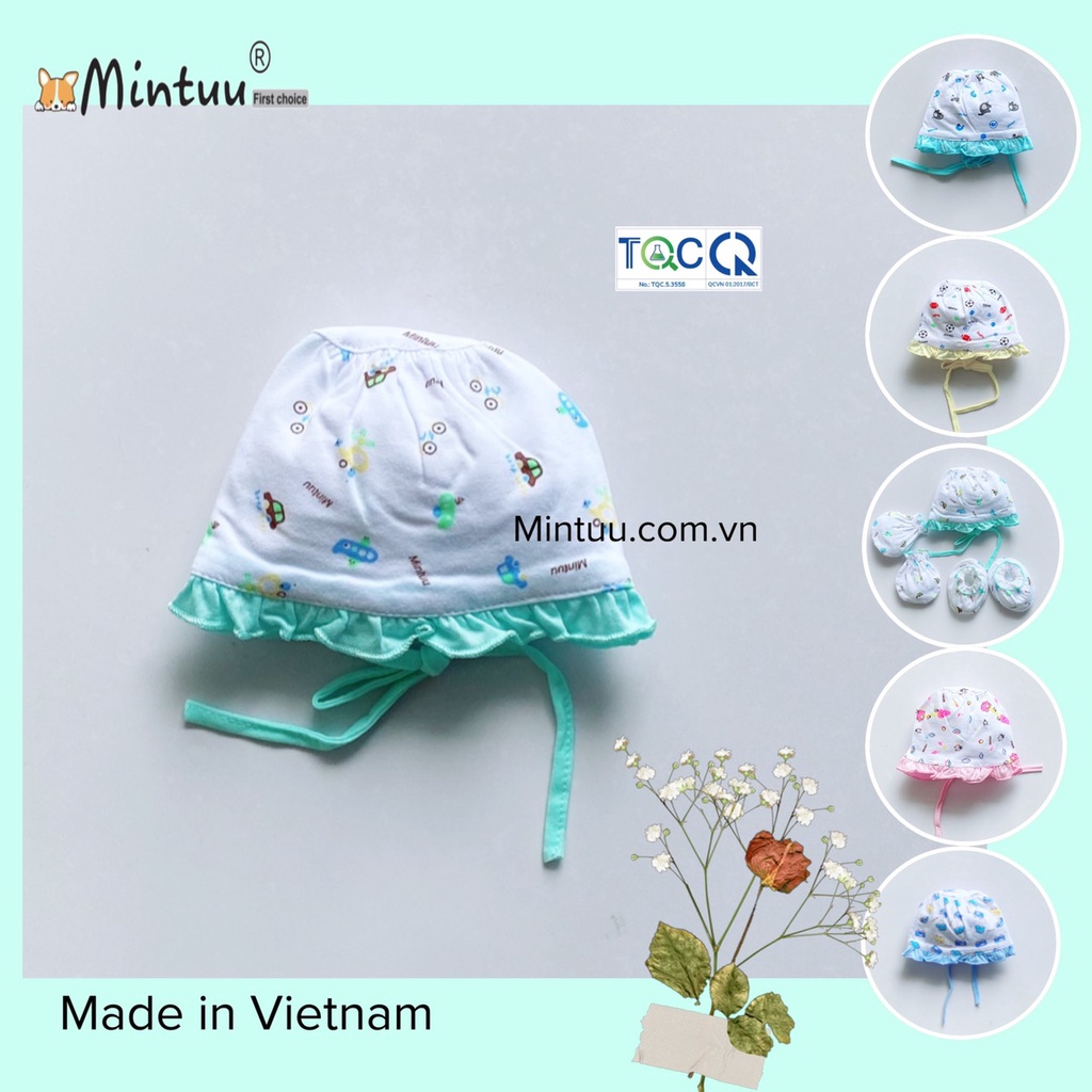 Nón cột bèo bé gái thương hiệu MINTUU, chất liệu vải 100% cotton