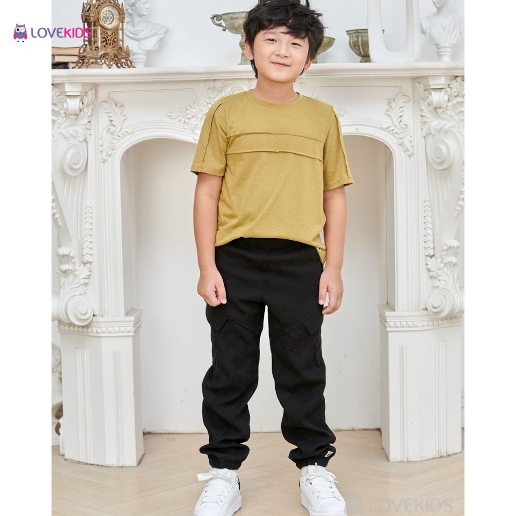 Áo thun bé trai cộc tay phối ngực - Lovekids