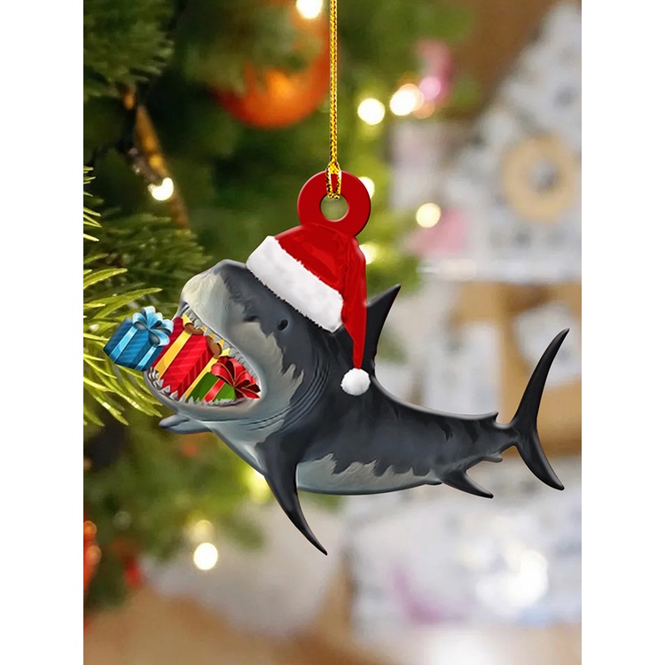 Trang trí cây thông Noel Mặt dây chuyền cá mập Giáng sinh đáng yêu Trang trí cây thông Noel bán chạy nhất Trang trí ngày lễ Cây Giáng sinh thủ công Xu hướng Quà tặng Giáng sinh độc đáo