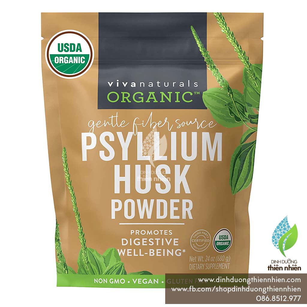 Bột Vỏ Hạt Mã Đề Hữu Cơ Anthony's & Viva Naturals Organic Psyllium Husk Powder, 680g