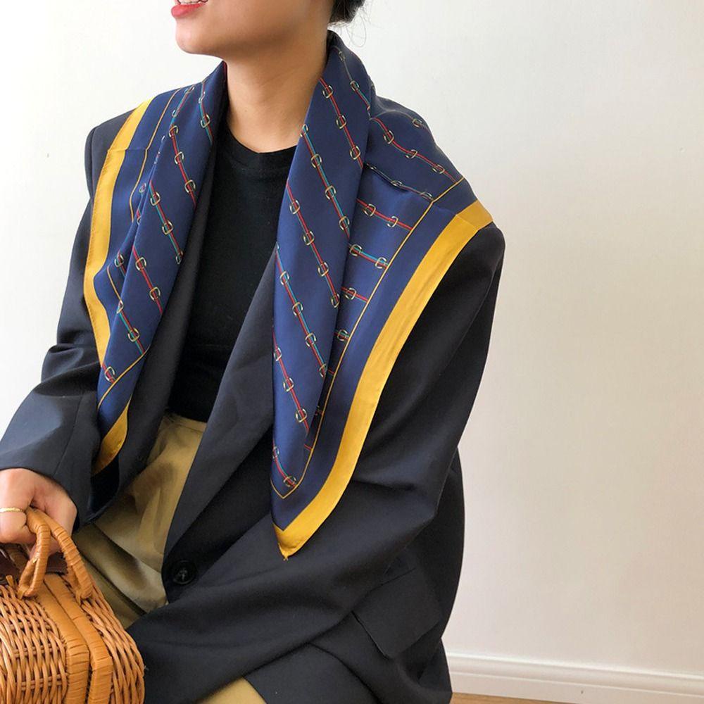 TWINKLE Khăn Quàng Cổ Hình Vuông 70cm Bằng Lụa Satin Đa Năng Thời Trang Xuân Hè