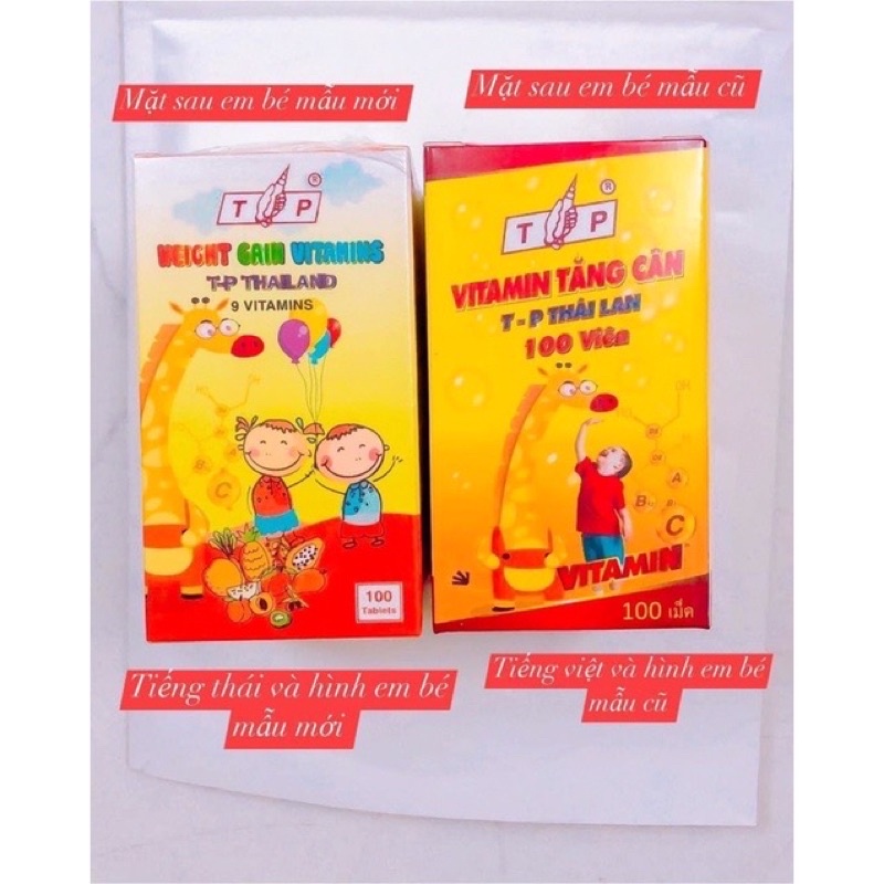 Com bô 3 hộp Vitamin Tăng cân TP thái lan 100 viên chính hãng