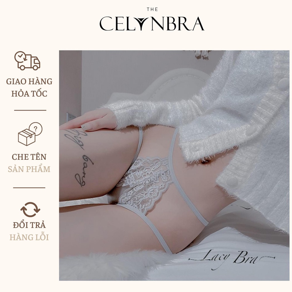 Quần lót ren đính nơ không đũng hở đáy THE CELYNBRA - QL56