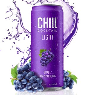 Nước trái cây lên men chill cocktail rum & grape vị nho lon 330ml