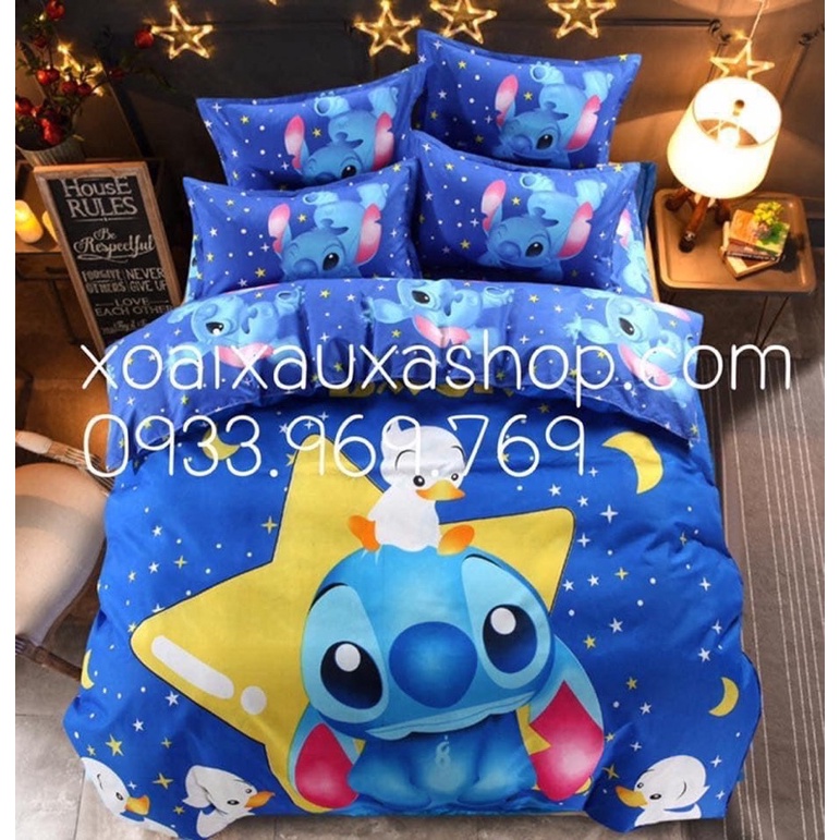 bộ drap giường hoạt hình Stitch (1m80cm * 2m)