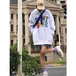 Áo hoodie nữ form rộng dày chữ nổi màu trắng chất nỉ bông mũ 2 lớp nhiều màu thời trang