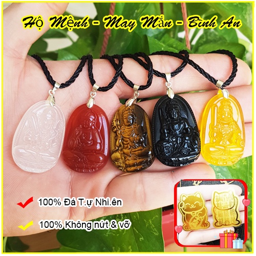 Mặt phật bản mệnh Hư Không Tạng Bồ Tát Tuổi Sửu Dần đá phong thủy may mắn cho nam nữ Tặng kèm [Dây + Móc + Hộp Đựng]