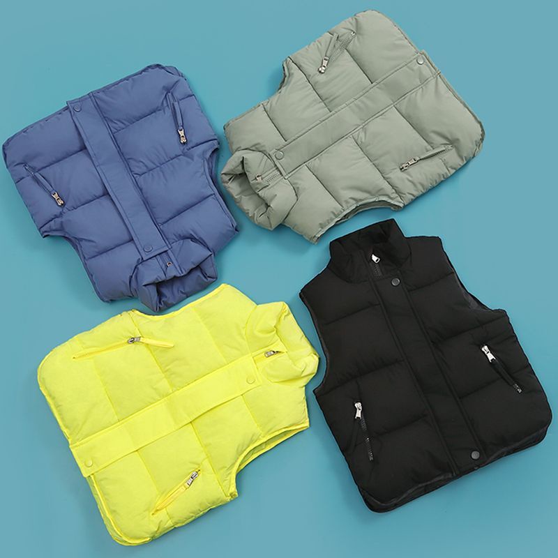 Áo Khoác Phao Cotton Dày Không Tay Dáng Rộng Thời Trang Xuân Thu Dành Cho Bé Trai Gái