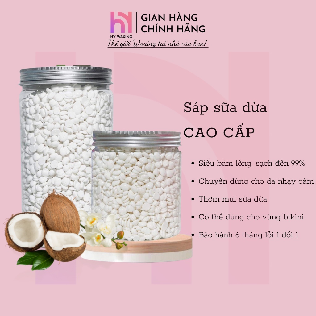 [Che Tên] Sáp Wax Lông Sữa Dừa Hy Waxing Cao Cấp Siêu Bám Lông, Dành Cho Da Nhạy Cảm 1010