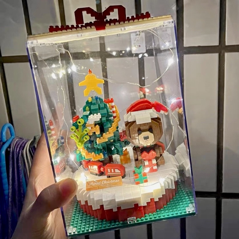 Đồ chơi xếp hình Legogi HỘP GẤU NOEL  mô hình trưng bày trang trí Giáng Sinh quà tặng sinh nhật