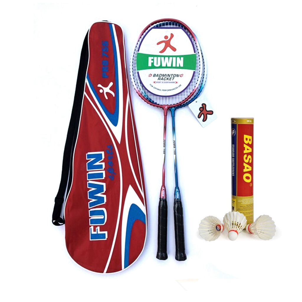 Combo 2 cây vợt cầu lông Fuwin 6802 - 755- 9588 - tặng ngay 1 hộp cầu lông 3 sao 10 quả