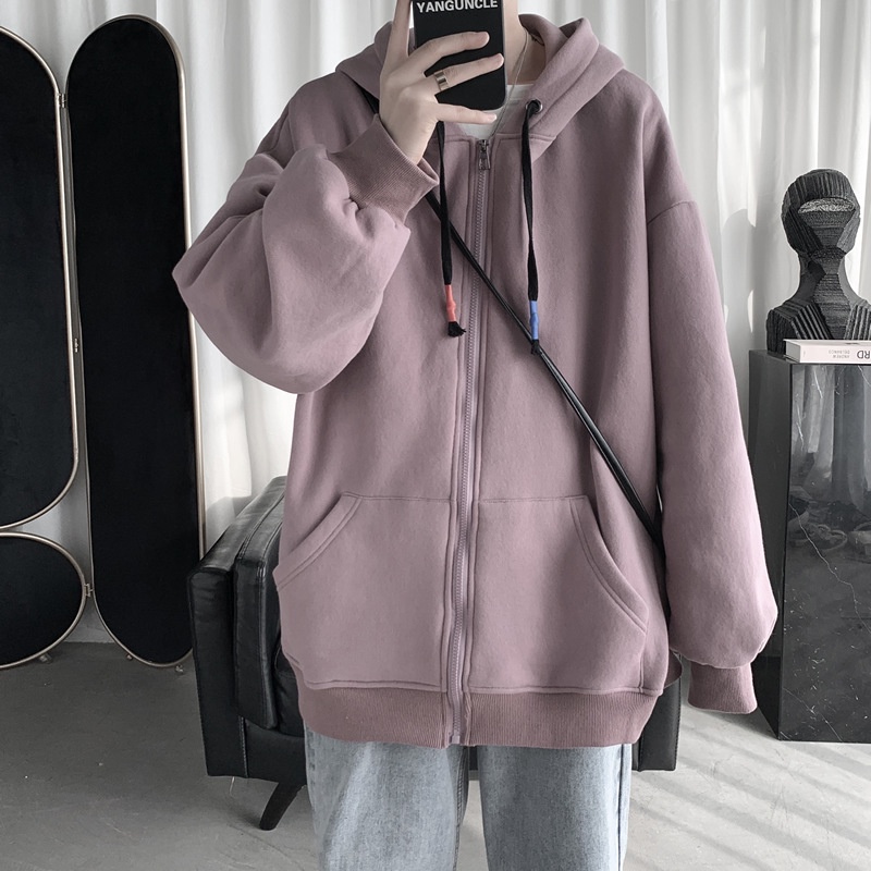 Áo khoác Hoodie Nam Nữ form rộng - Basic Oversize Zip-Up Hoodie