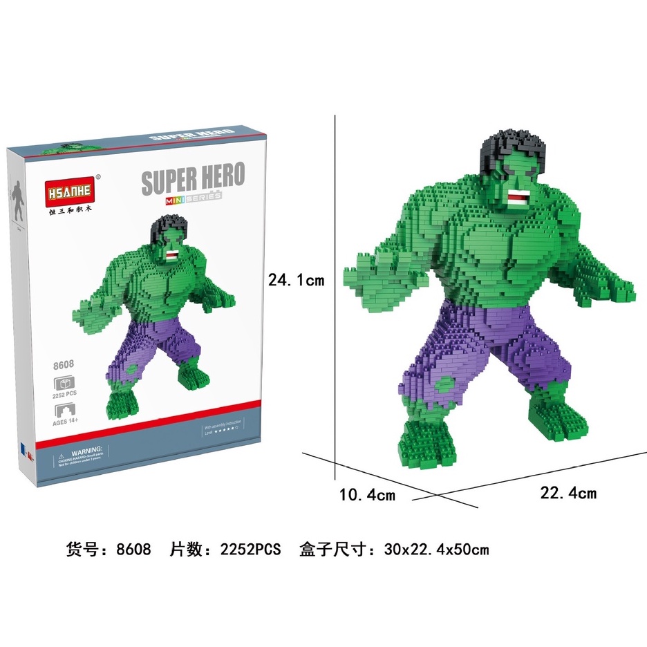 Đồ chơi mô hình lắp ráp 3D hình nhân vật HULK  Size Lớn có thể làm quà tặng hoặc Decor phòng
