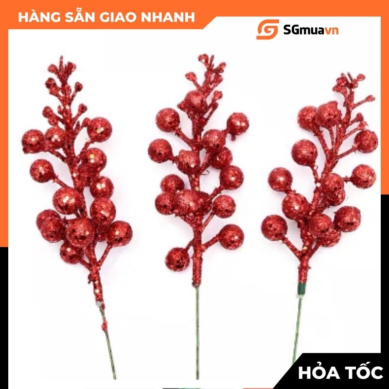 Cành sung nhũ kim tuyến trang trí Giáng Sinh Tháp Tài lộc Set mâm quả