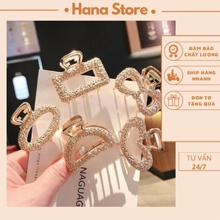 Set 5 kẹp tóc càng cua nhỏ vân nổi vàng sang chảnh Hàn Quốc_LAYANA STORE
