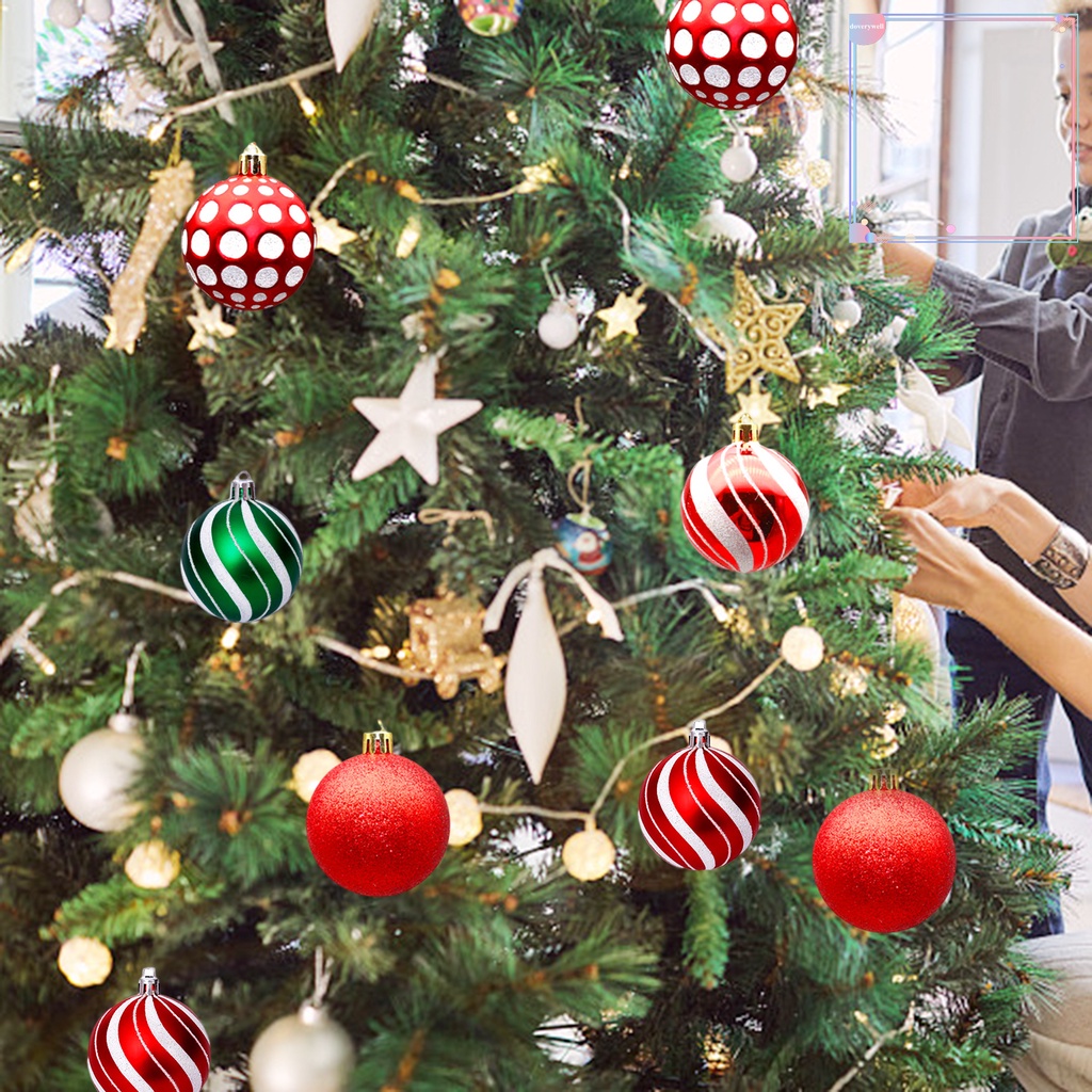 [do1] Set 30 Quả Bóng Nhựa 6cm Mạ Điện Sáng Bóng Thiết Kế Lỗ Đặc Biệt Trang Trí Cây Thông Giáng Sinh Cho Bữa Tiệc