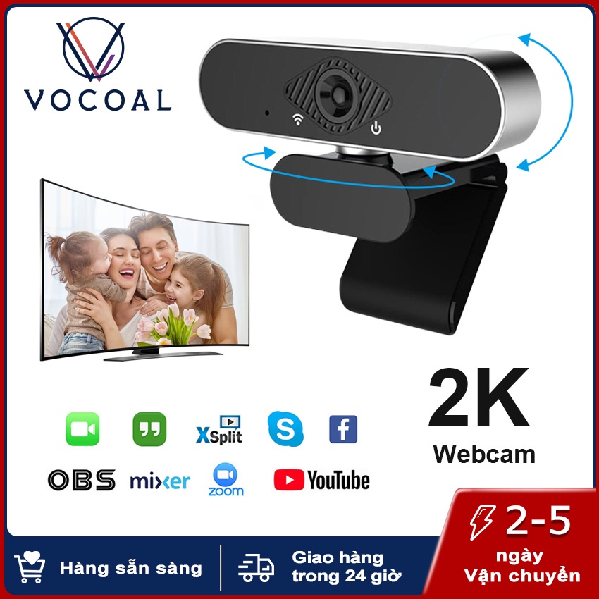 Vocoal Webcam máy tính có mic Blu-ray Ultra HD USB dùng cho pc laptop