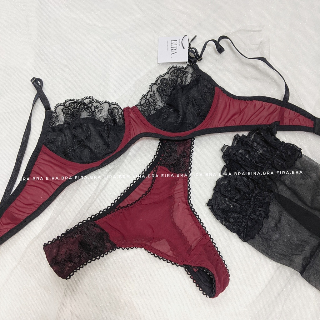 RORY- Bộ đồ lót ren pha lưới, không mút có gọng sexy [ TẶNG KÈM TẤT REN]- EIRA.BRA | BigBuy360 - bigbuy360.vn