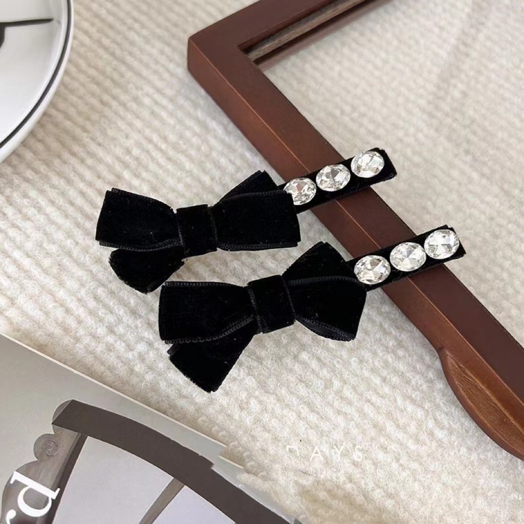 Kẹp Tóc Hình Nơ Đính Đá Phong Cách Thời Trang Nhật Hàn