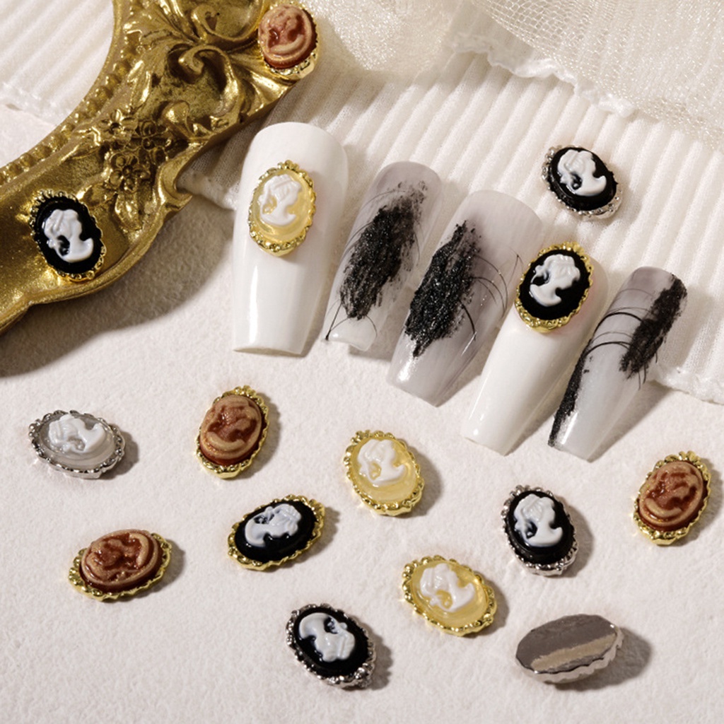 Bộ 10 Đá Mắt Mèo Mini Tự Trang Trí Móng Tay